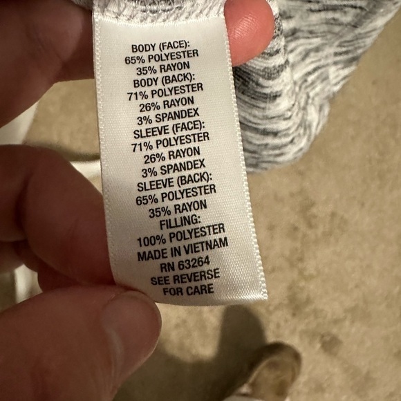 Anthropologie Sunday Quilted Knit Asymmetrical Black White Sweater Blazer L Boho - Picture 9 of 9